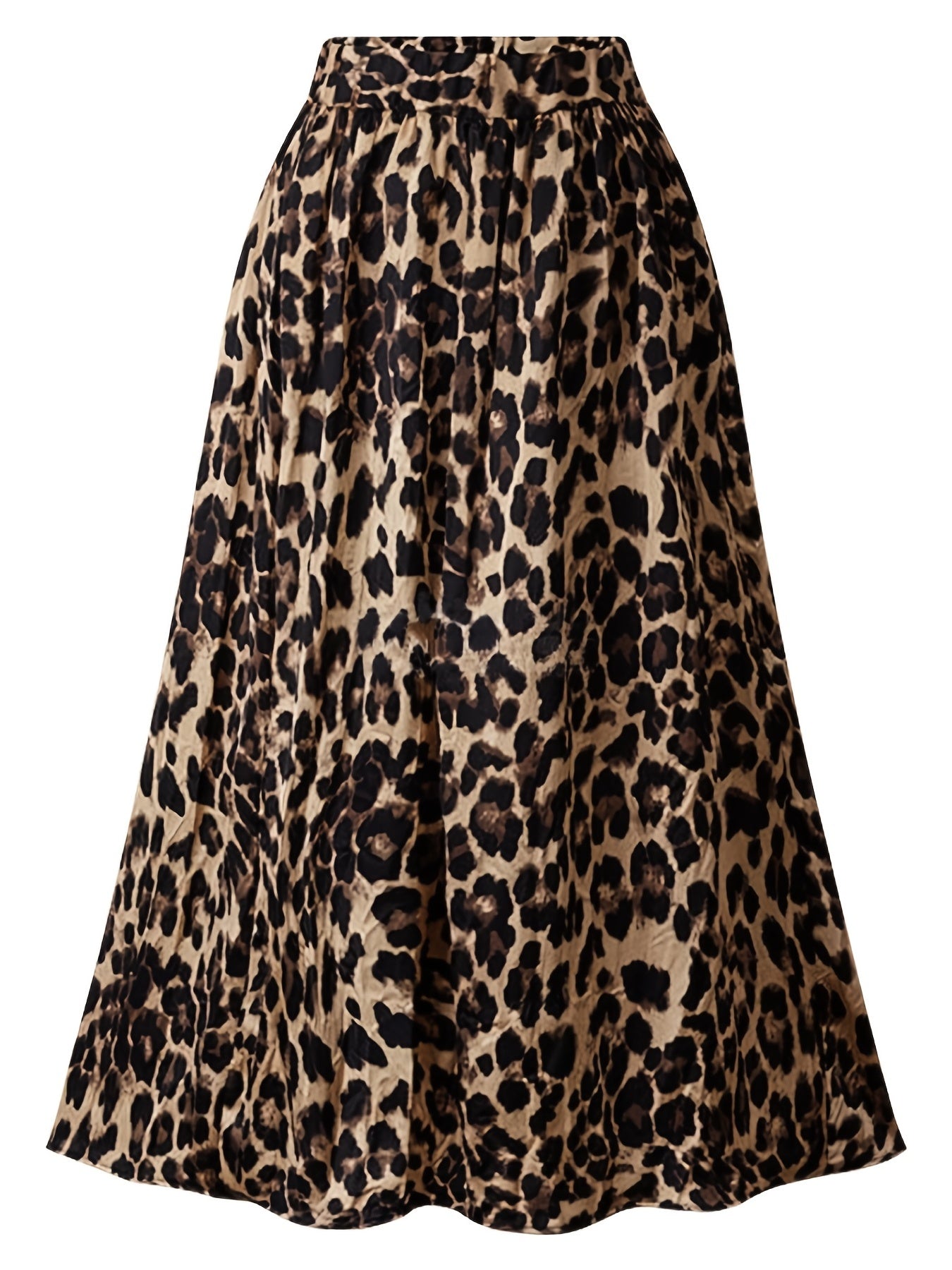 Leopard Print High Rise Maxi Skirt