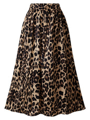 Leopard Print High Rise Maxi Skirt