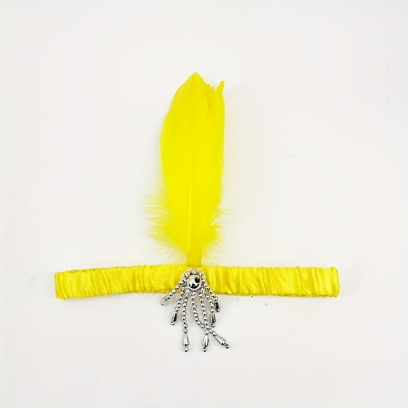 Yellow Feather Headband for Holiday Party