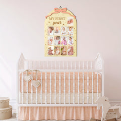 One Year Old Birthday Gift Set - Photo Frame Decoration & Wooden Board for Mont