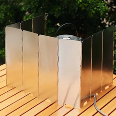 10 Plates Camping Stove Windscreen Windproof Folding Pot Windshield