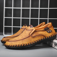 Men's Slip On Loafers Breathable Shoes Dark Brown