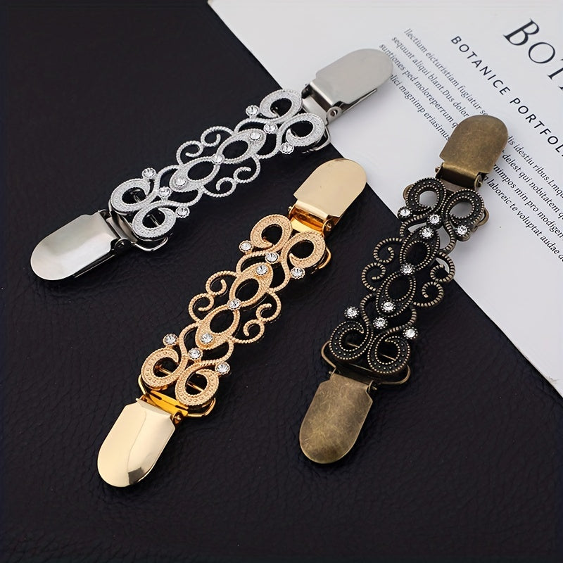 Vintage Metal Shawl Clip Women Scarf Sweater Brooch Boho Cardigan Pin