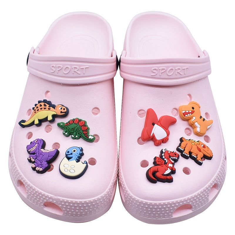 39pcs Dinosaur Shoe Charms For Clogs Slides Sandals PVC Shoe Decorations