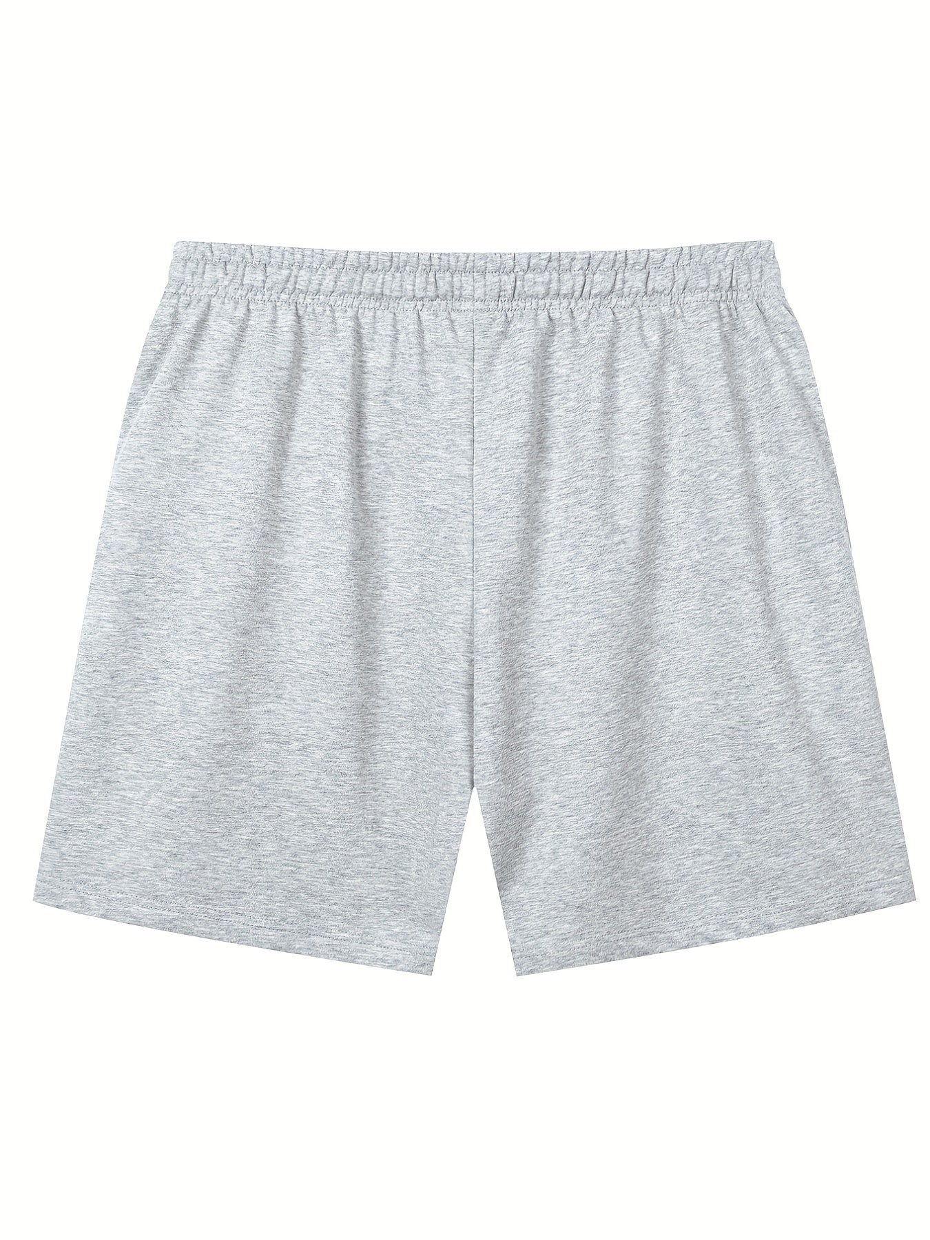 Men's Casual Solid Color Elastic Waist Drawstring Shorts for Summer