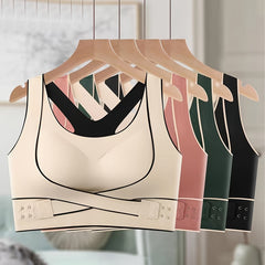 4pcs Front Buckle Sports Bras Comfortable Push Up Intimates
