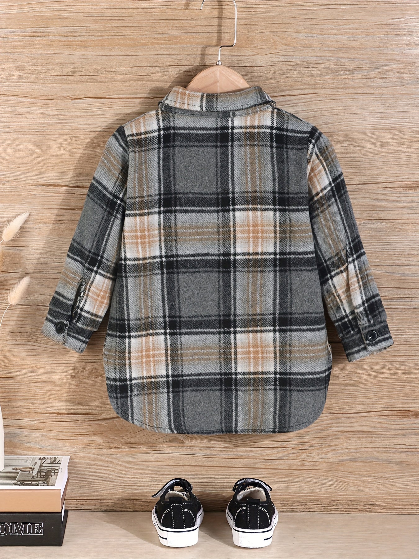 Boys Plaid Shirts Long Sleeve Button Down Tops Spring Fall Outwear Shirts
