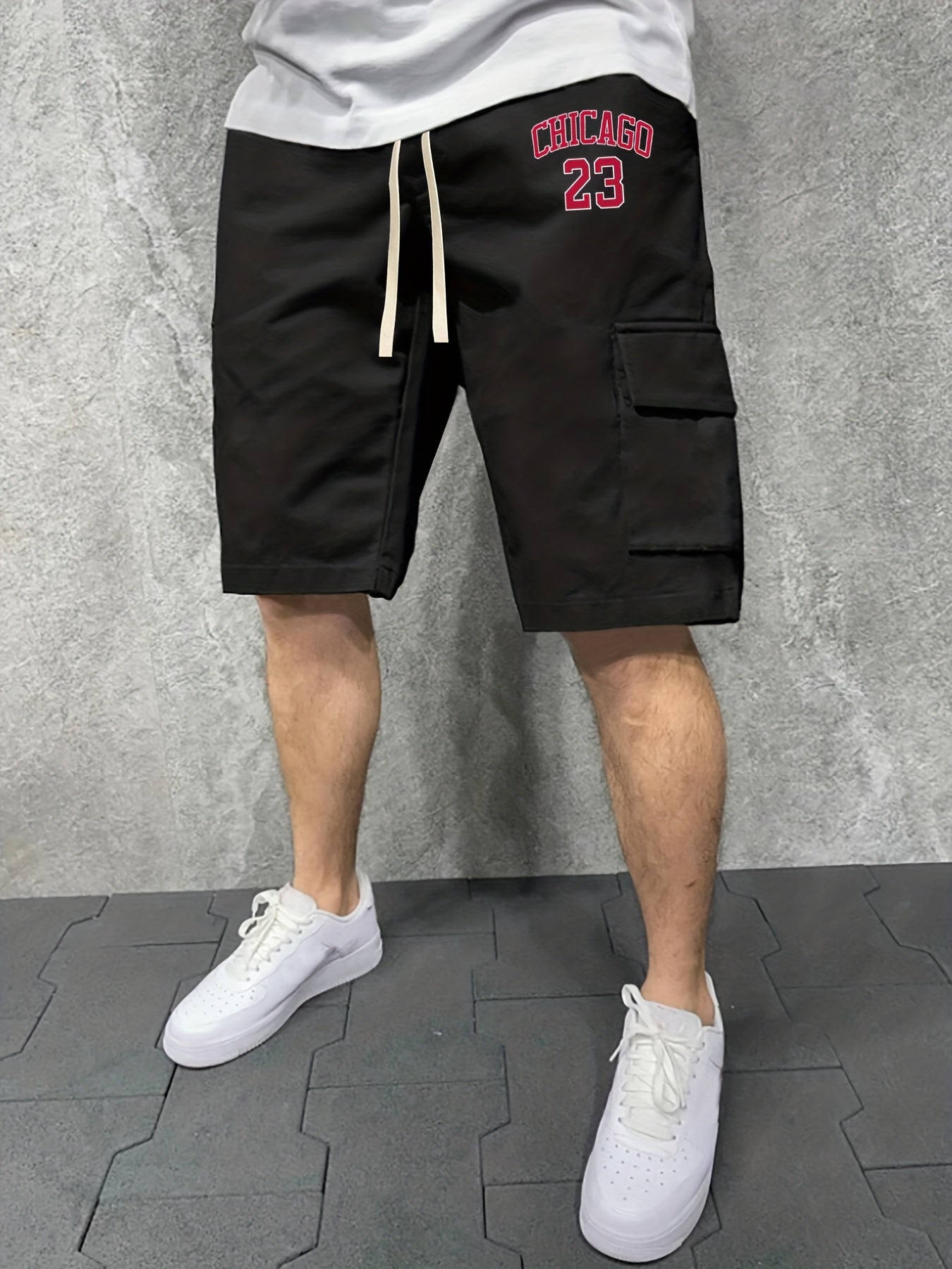 Men's Knee Long Chicago Graphic Shorts
