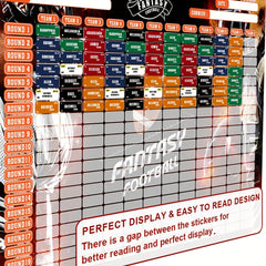 Fantasy Football Draft Board Season Kit 12 Teams 20 Rounds & 450 Stickers