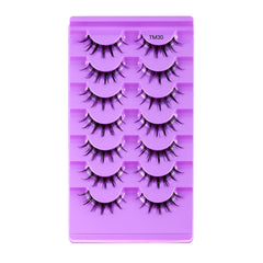 7 Pairs Thick Natural False Eyelashes Large Capacity Curling Simulated Lashes