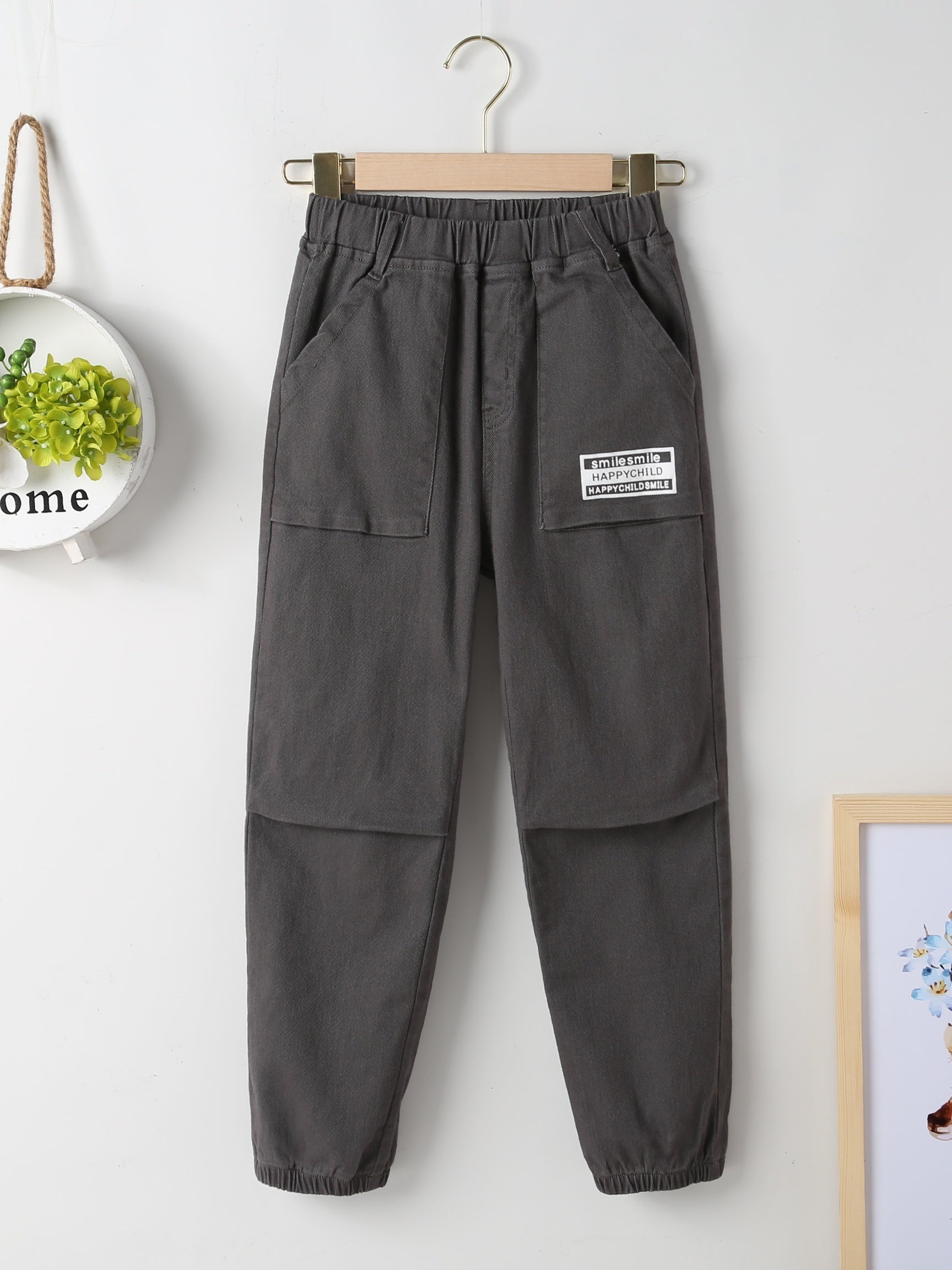 Boy's Happy Child Smiley Graphic Pants for Spring Autumn