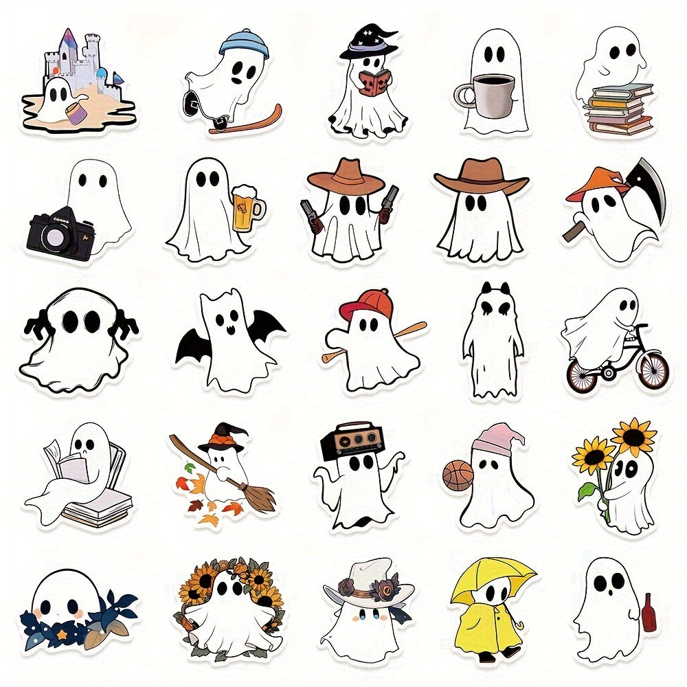 50pcs Small Ghost Stickers Waterproof for Car Guitar Skateboard Phone Laptop