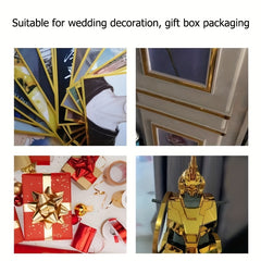 Golden Foil Washi Tapes Laser Colors Glitter Slim Adhesive Masking Tapes