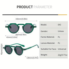 Men's Round Frame Sunglasses Retro All match Decorative PC Sunglasses