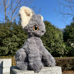 Gray Kitten Stuffed Animal Soft Fluffy Ears Cuddly House Cat Simulation