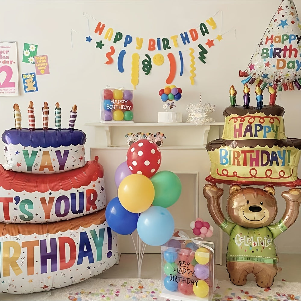 Birthday Cake Balloon Birthday Party Decoration Room Beach Party Supplies
