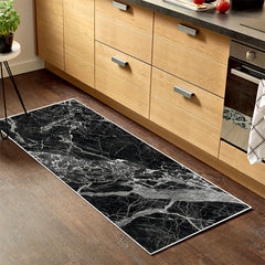 Marble Style Kitchen Rugs - Stain Resistant & Waterproof Mats