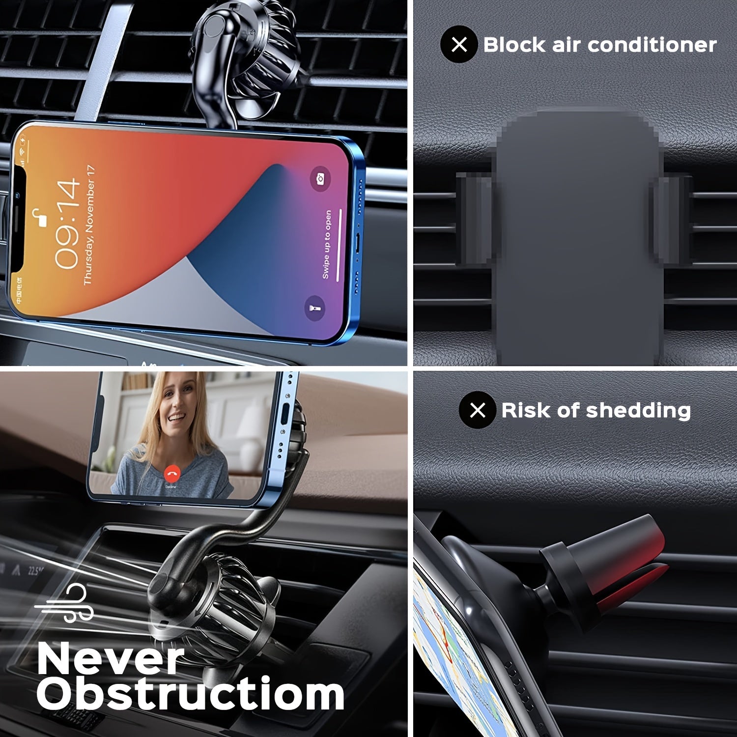 Magnetic Car Phone Holder Clip Mount Strong Magnetic Vent