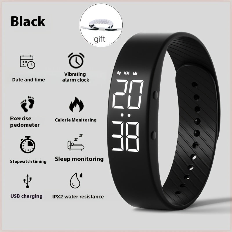 Multifunctional Sports Watch Soft Silicone Strap Lightweight Vibration Alarm Uni
