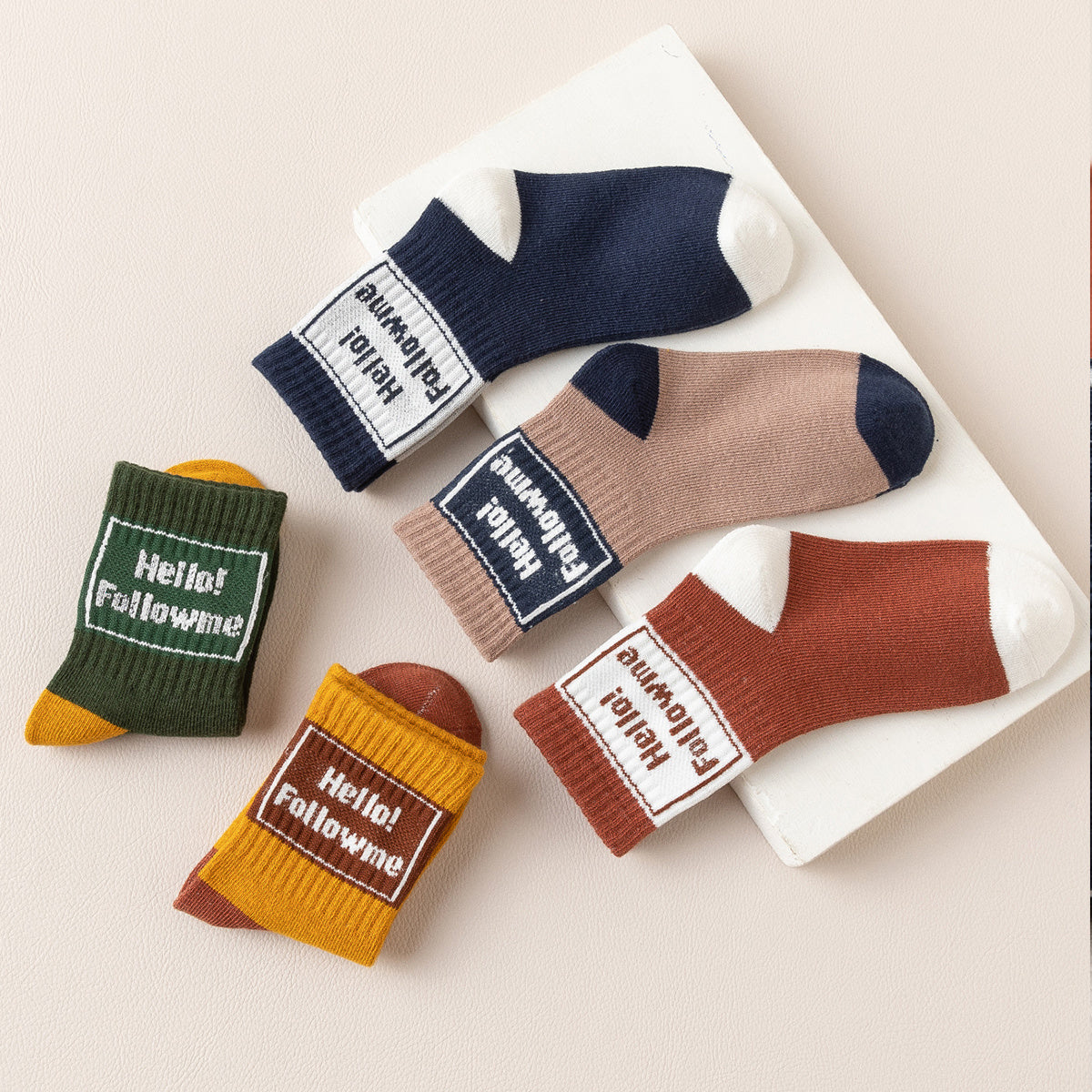 Boys Socks Set 5pairs Kids Cotton Crew Ankle Athletic Socks