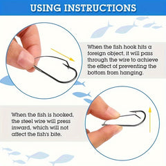10pcs Weedless Fishing Hooks Carbon Steel Single Hook Soft Worm Bait