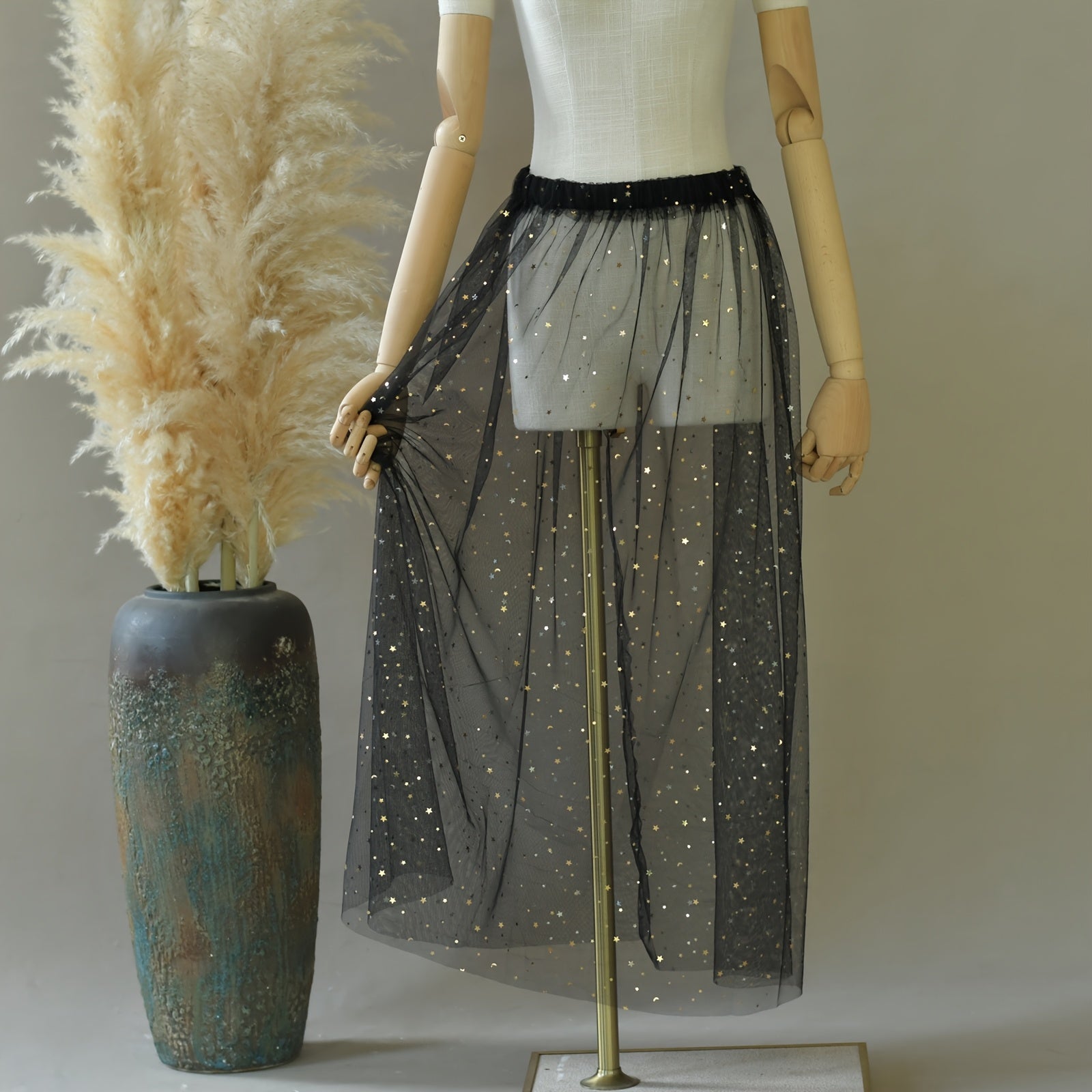 Sequined Mesh Skirt for S American Beach Vacation