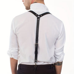 Men's Decorative Leather Suspenders Adjustable British Style