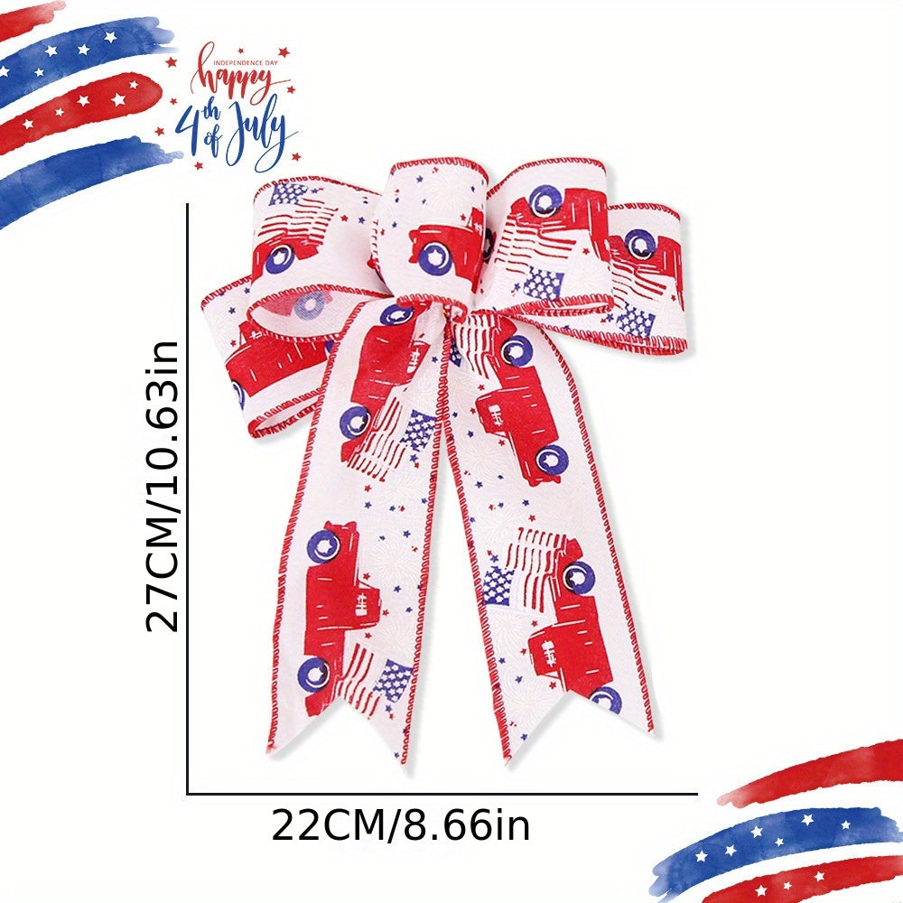 American Independence Decoration Bow Fine Linen Star Striped Bow