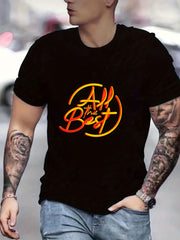 Men's Graphic Crew Neck Active T-Shirt for Summer