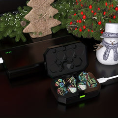 7pcs Rechargeable LED Metal Flashy Dice Set Halloween Gift