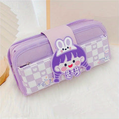 Large Capacity Detachable Pencil Case Cartoon Animal Design for Children