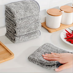 12pcs Absorbent Cleaning Cloth Bamboo Charcoal Fiber Dish Towels