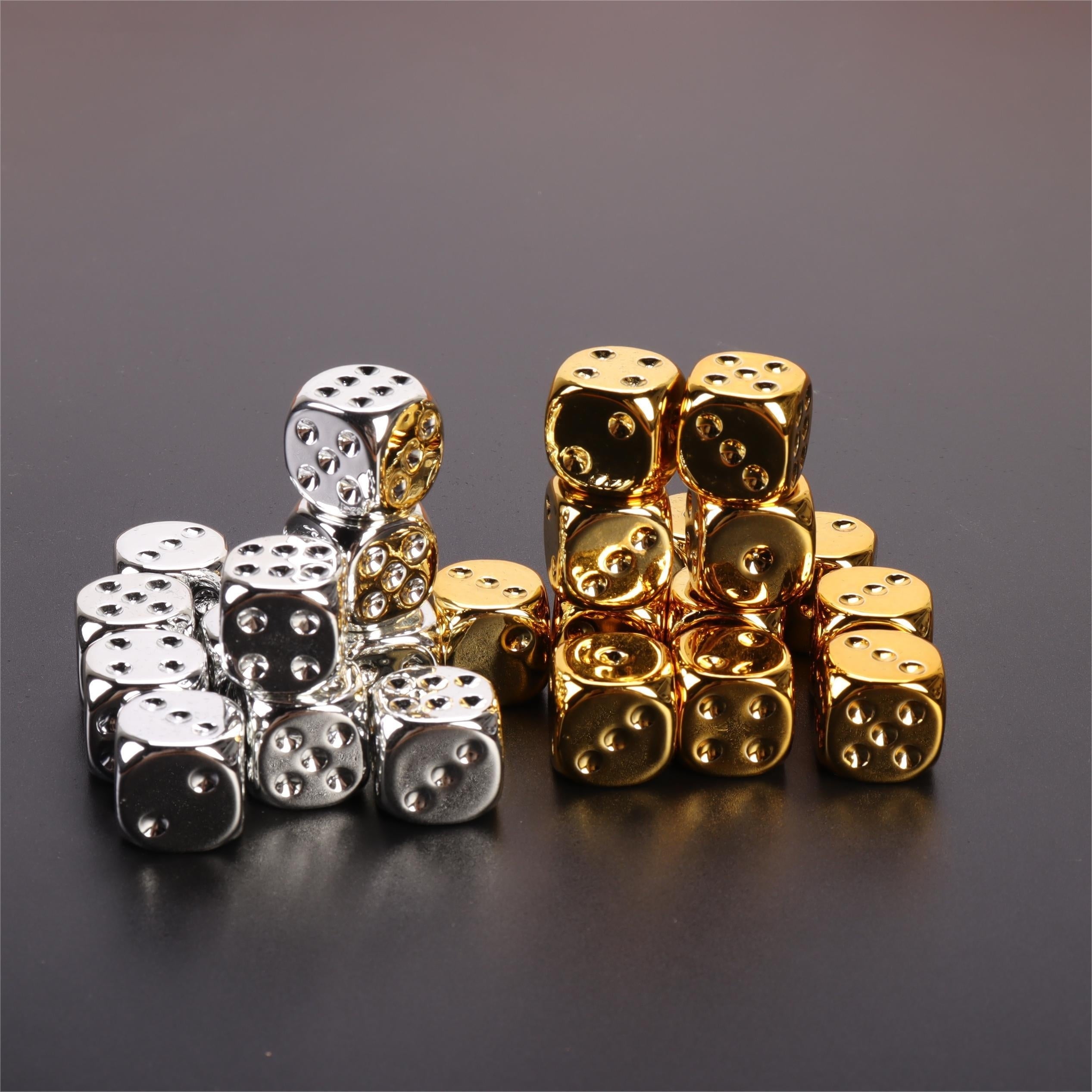 10pcs Metal Acrylic Dice for Family Entertainment Game