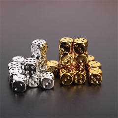 10pcs Metal Acrylic Dice for Family Entertainment Game