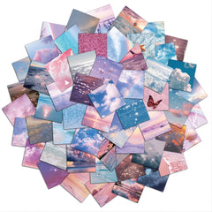 56pcs Waterproof Stickers Cloud Starry Sea Patterns for Suitcase Mobile Shell