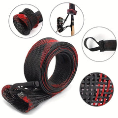 6pcs Fishing Rod Sleeve Cover With Rod Ties Straps 67in Fishing Pole Mesh Cover