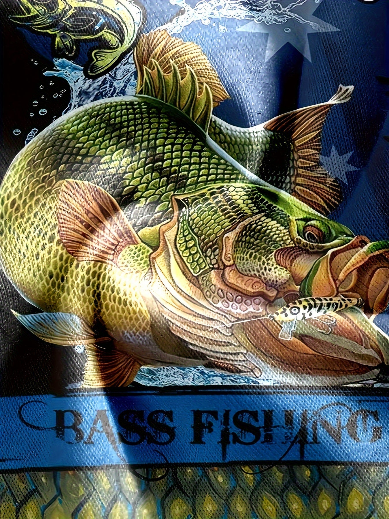 Fish Print Men's Short Sleeve T-shirt Graphic Tee Summer Clothes