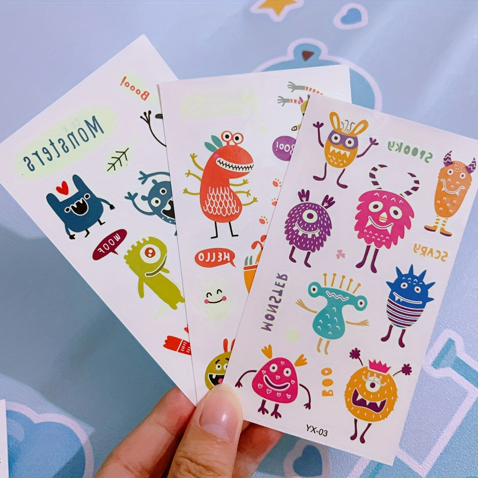 10pcs Little Monster Waterproof Temporary Tattoo Stickers