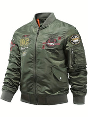 Men's Windproof Waterproof Soft Shell Jacket Active Airplane Embroidery