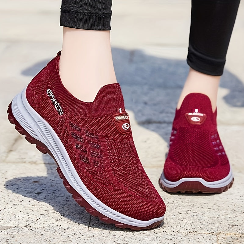 Women's Breathable Knit Chunky Slip On Sneakers