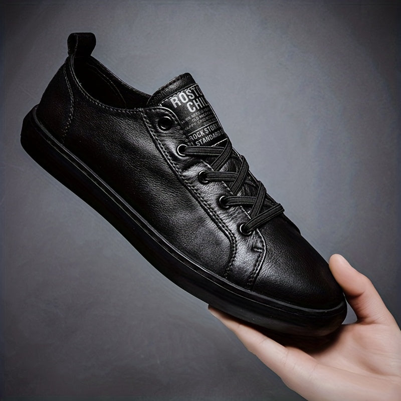 Men's Leather Slip-On Skate Shoes Sneakers