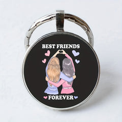 Retro Bag Keychain Sister Key Chain Charm Accessories For Boys Girls