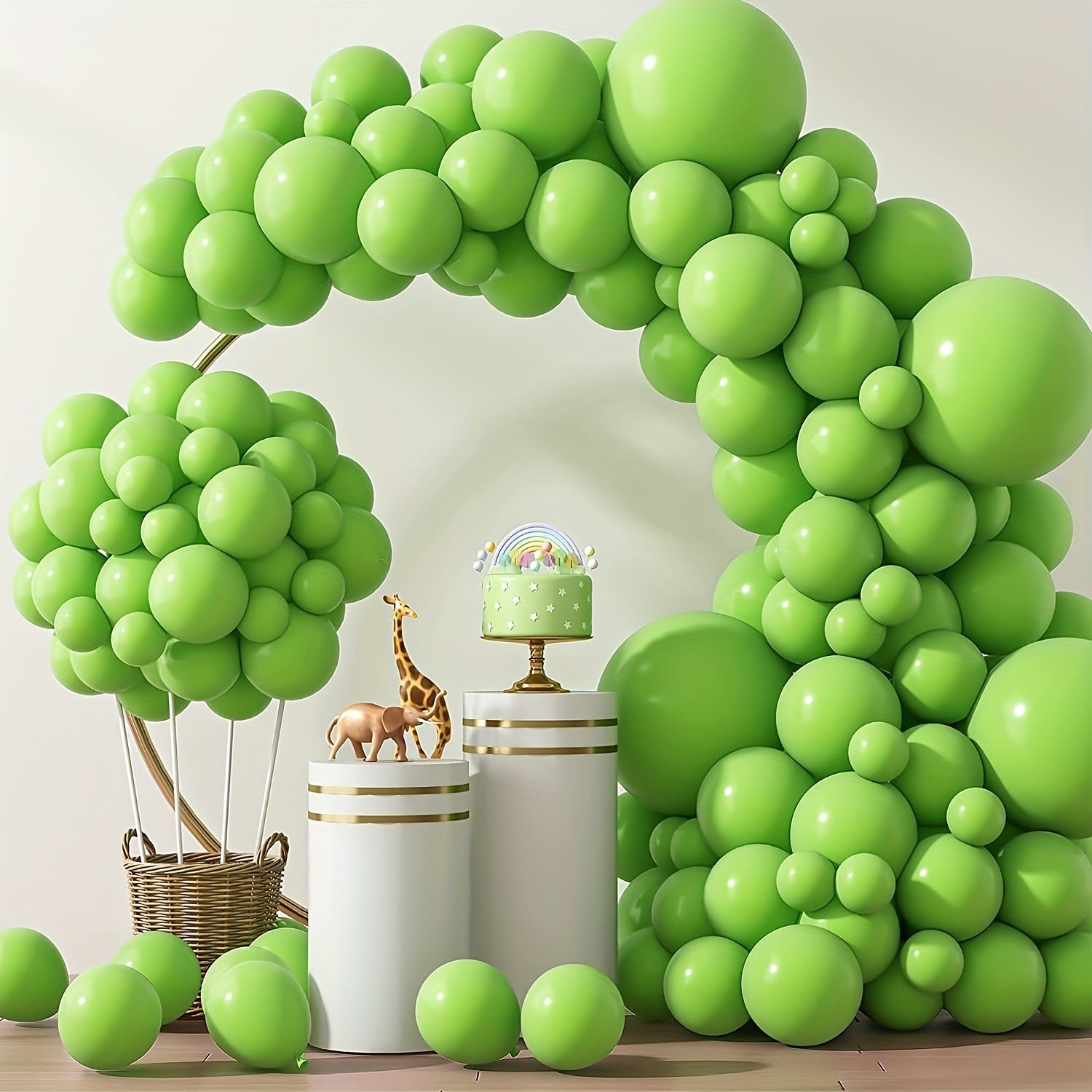 60pcs Light Green Party Latex Balloons 12 Lime Green Balloon Garland Kit