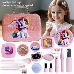 Kids Makeup Play Kit 15pcs with Lipstick & Eyeshadows in Bag