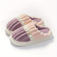 Women's Plush Memory Foam Slippers with Non Slip Sole
