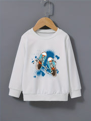 Canvas Shoes Pattern Kid's Sweatshirt Paint Splash Print Long Sleeve Top