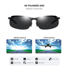 Photochromic Driving Fishing Sunglasses Men Night Vision Decorative Glasses