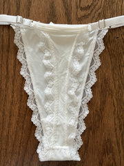 Lace Trim Thongs with Ring Links Sexy Intimate Panties