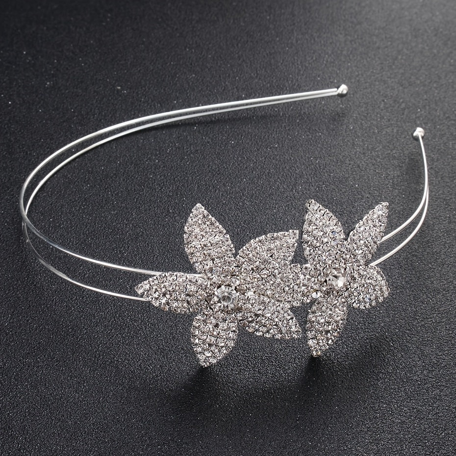 Flower Rhinestone Hairband Headband Princess Tiara Wedding Birthday