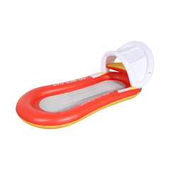 Inflatable Water Deck Chair with Canopy and Backrest